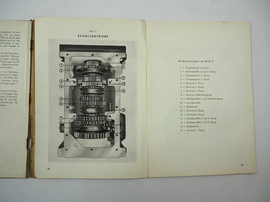 ZF A20 A-20 18 II Getriebe Schleppertriebwerk Betriebsanleitung Ersatzteilliste