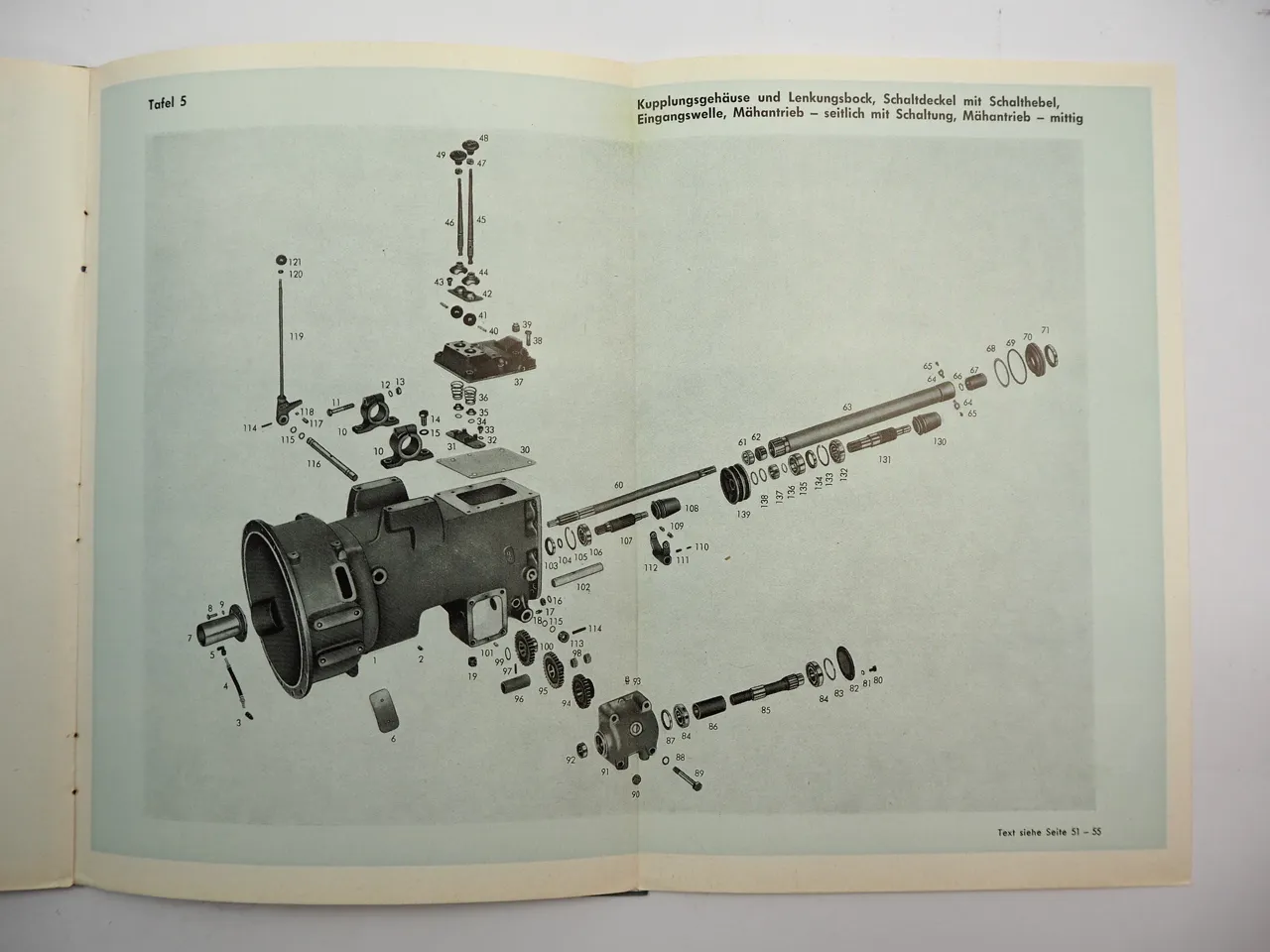 ZF A210 A-210 Schlepper Triebwerk Bedienungsanleitung Ersatzteilliste 1960