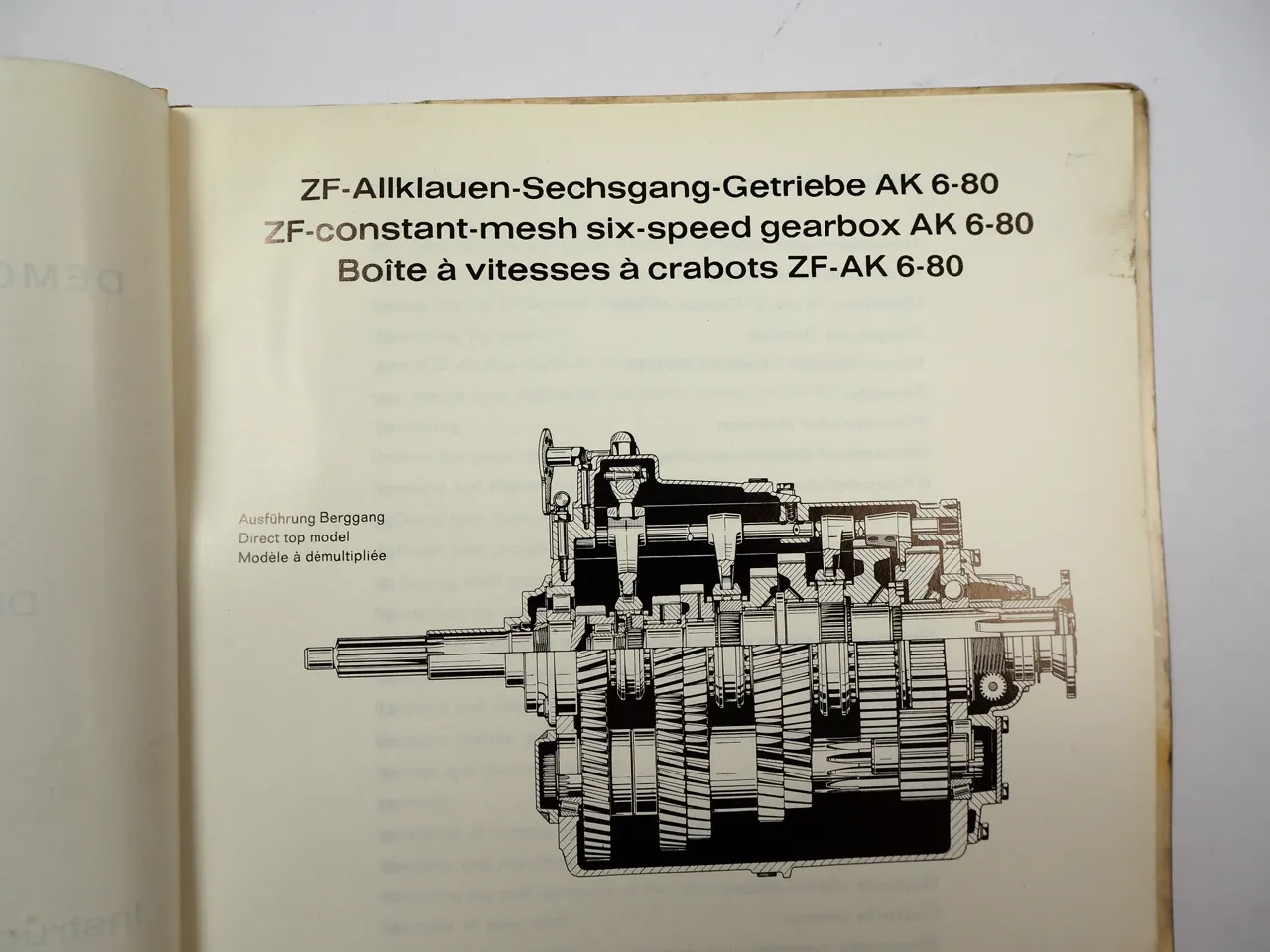 ZF AK6-80 Getriebe Sechsgang Allklauen für LKW Werkstatthandbuch 1966