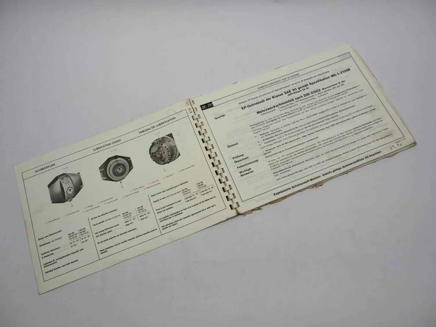 ZF AP-11/H L R Starrachse Ersatzteilliste MF Hanomag Frisch Zettelmeyer Centrozap