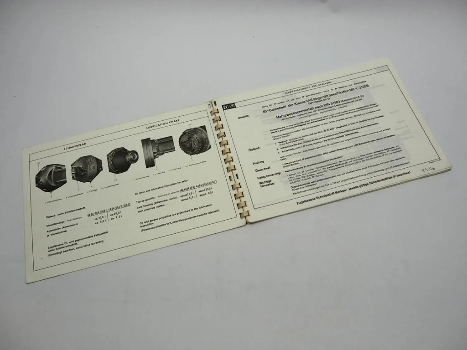 ZF AP-15/R RK Starrachse Ersatzteilliste IHC Kockum-Landsverk Parts List 05/1976