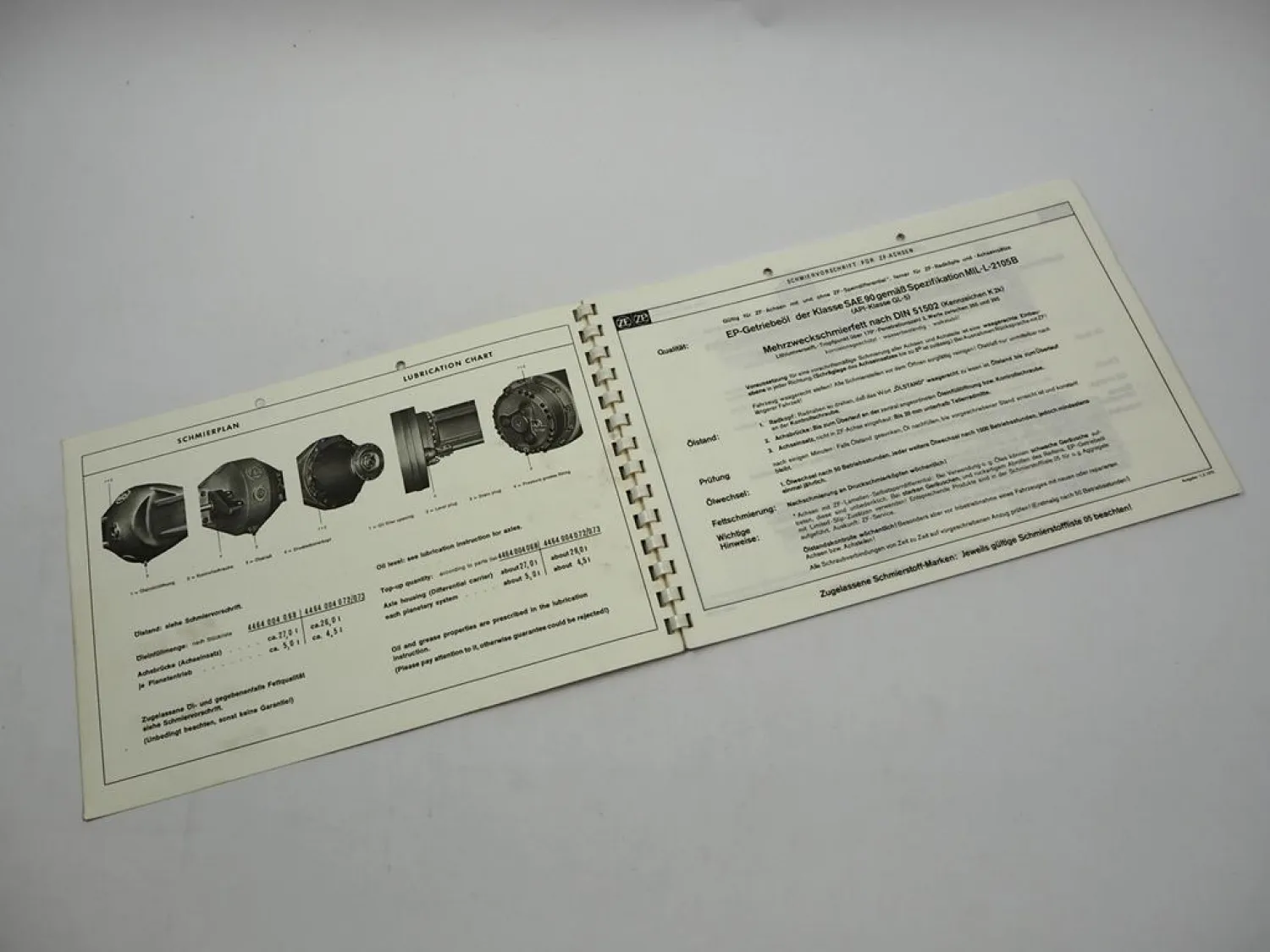 ZF AP-15/R RK Starrachse Ersatzteilliste IHC Kockum-Landsverk Parts List 05/76