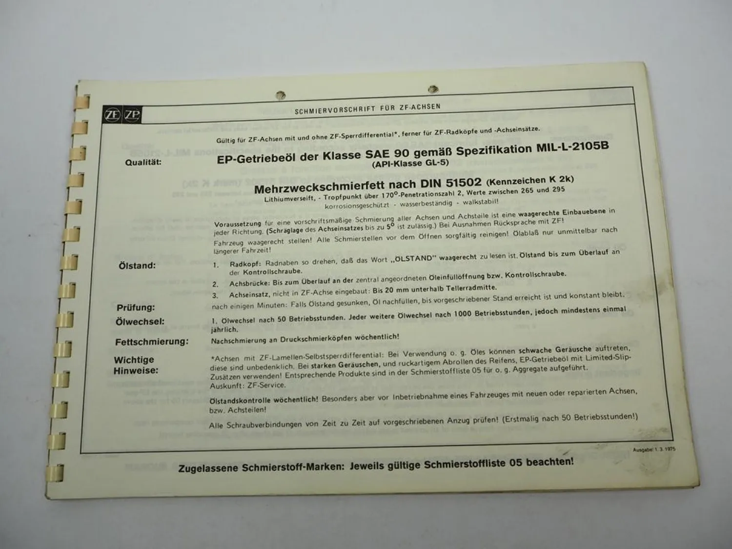 ZF AP-15/R RK Starrachse Ersatzteilliste IHC Kockum-Landsverk Parts List 12/79