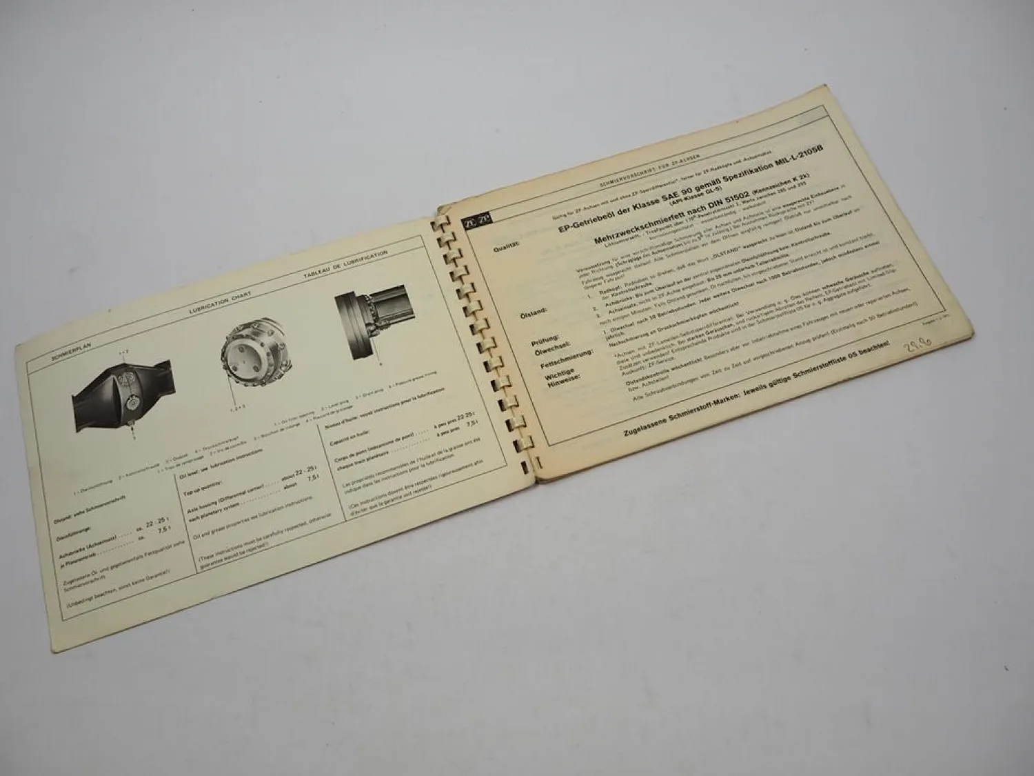 ZF AP-17/R/S Planeten Achse Ersatzteilliste MF Hanomag Frisch Benati Cogema 77