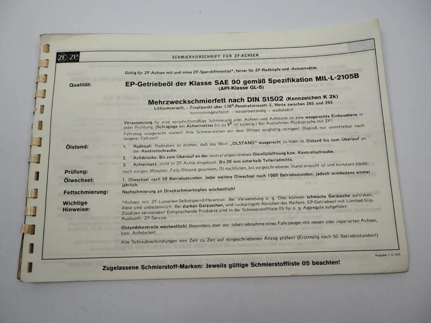 ZF AP-17/R/S Planeten Achse Ersatzteilliste MF Hanomag Frisch Benati Cogema 80