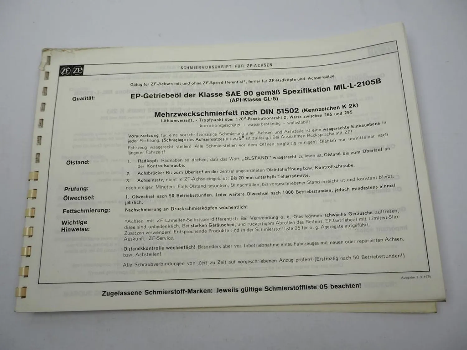 ZF AP-17/R/S Planeten Achse Ersatzteilliste MF Hanomag Frisch Benati Cogema 83