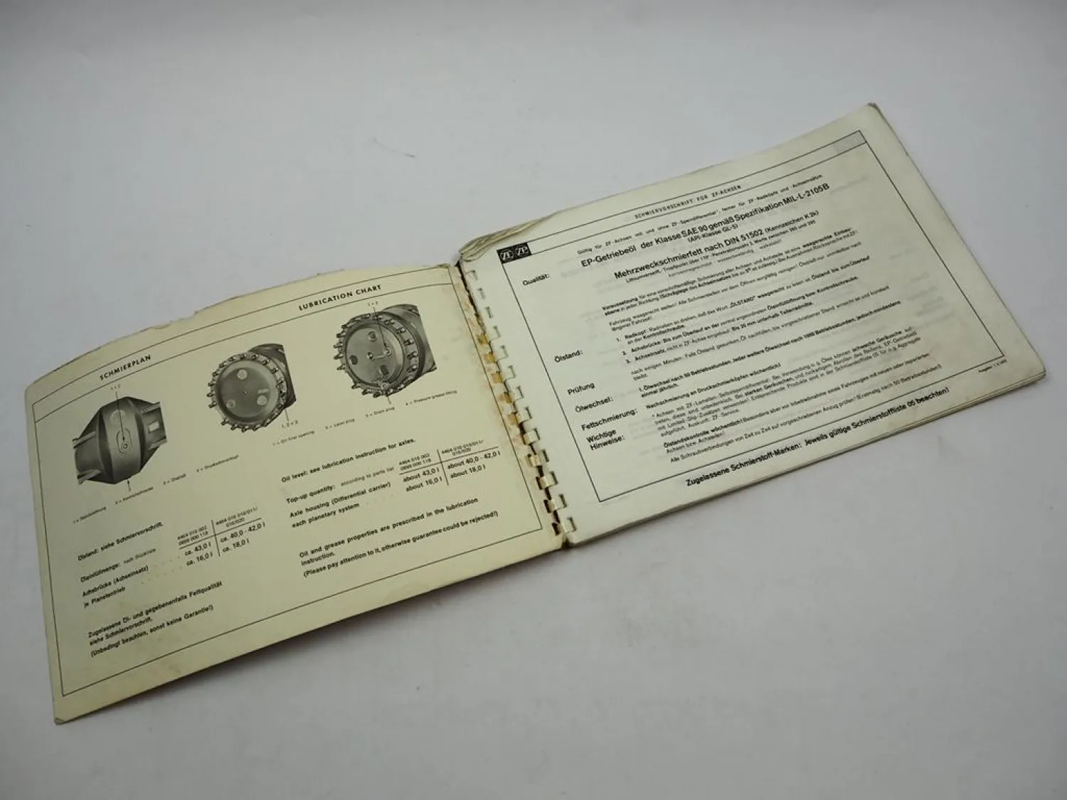 ZF AP-30/TK Planetenstarrachse Ersatzteilliste UTB Benati Cogema Parts List 1977