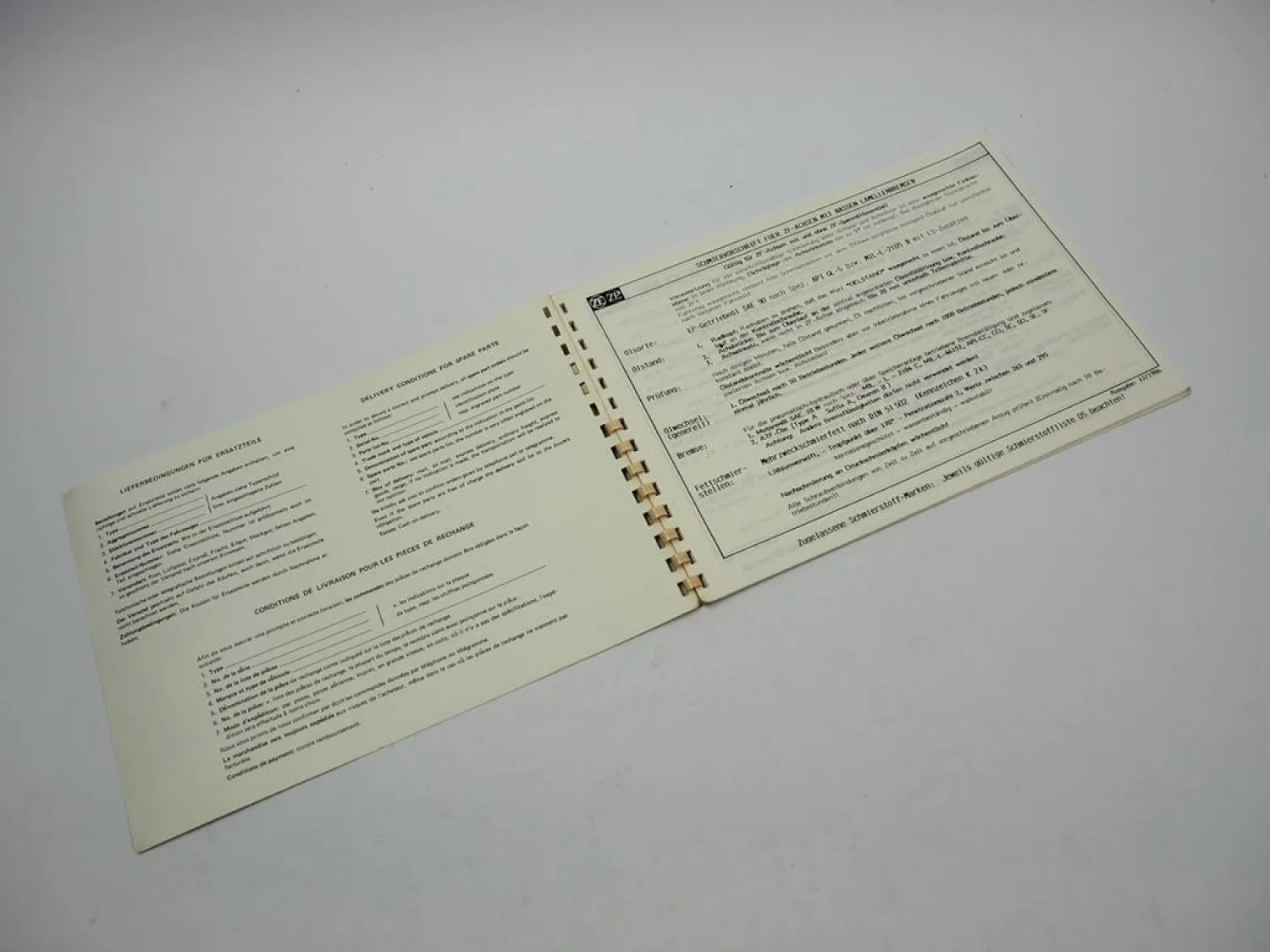 ZF AP-407 Planeten Achse Ersatzteilliste Hanomag Liebherr Parts List 12/1987