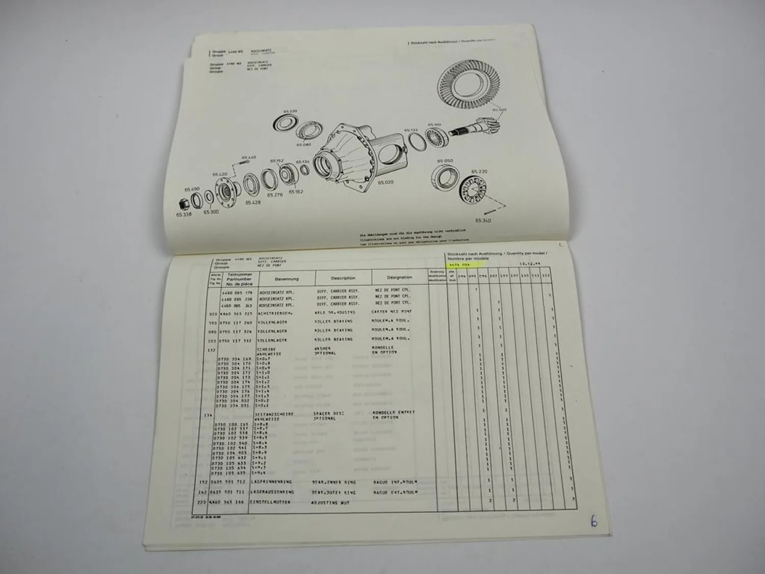 ZF AP-407 Planeten Achse Ersatzteilliste Hanomag Liebherr Parts List 12/1988