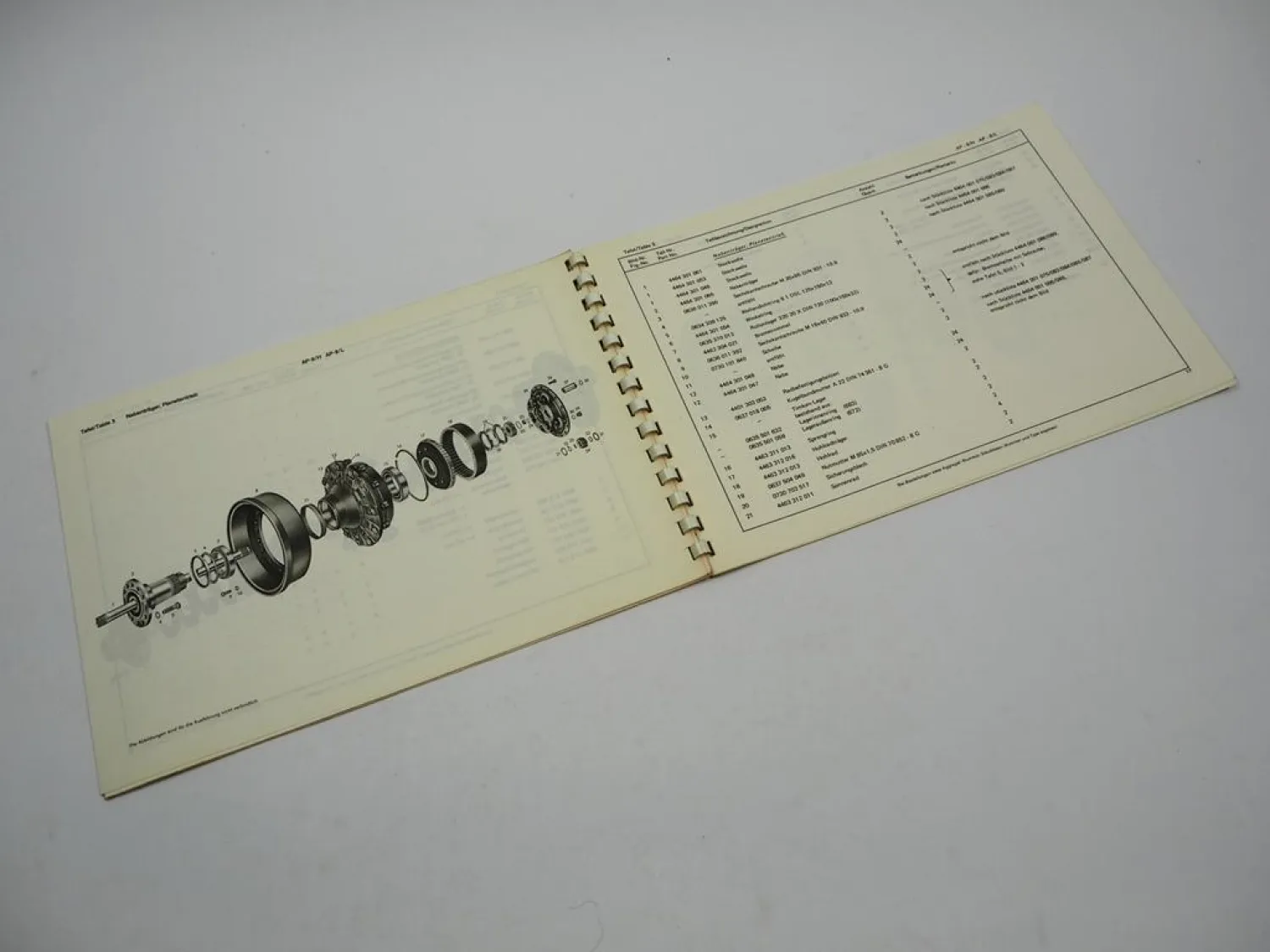 ZF AP-9/H/L Achse Ersatzteilliste Volvo-BM O&K Valmet Oy 14. Oktobar Kokum 1974
