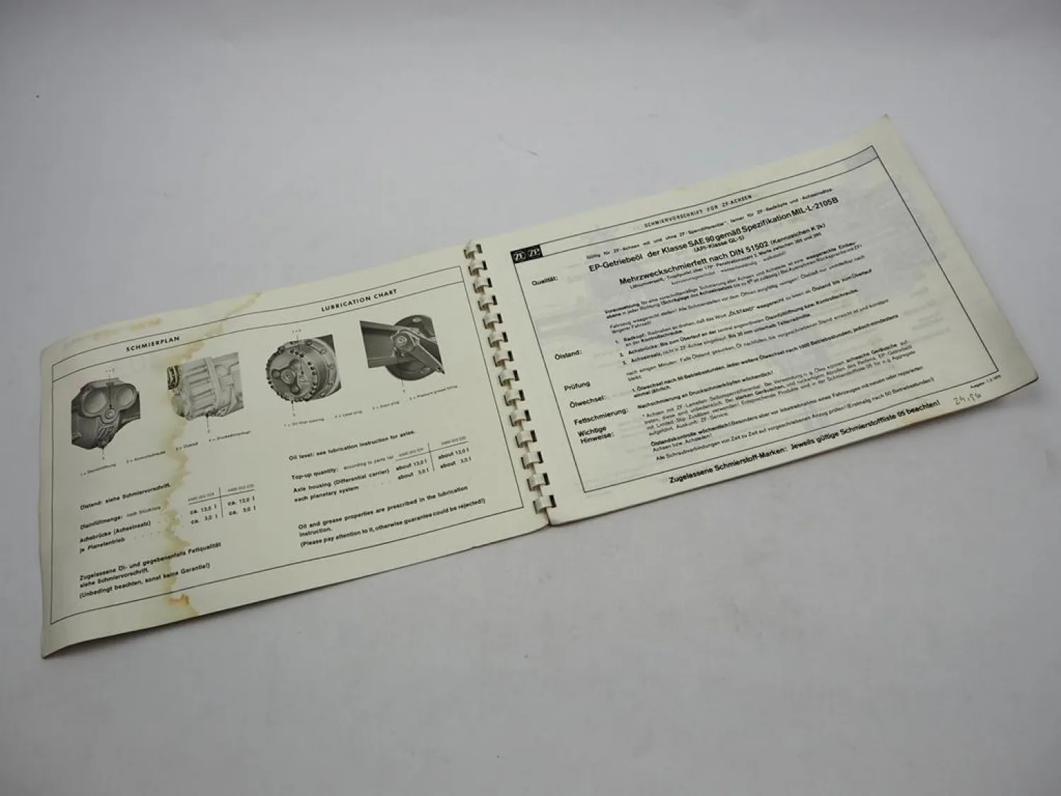 ZF AP-B 35/DK DK-7 Starrachse Ersatzteilliste Harnischfeger Parts List 03/1977