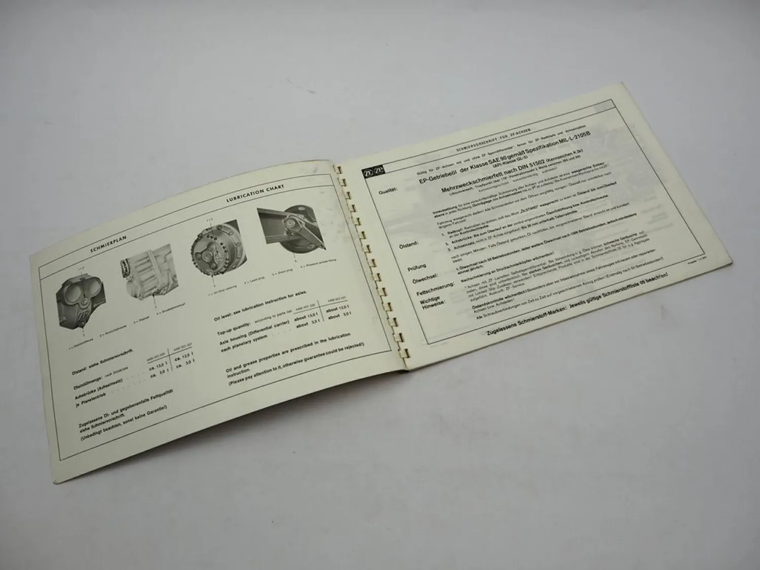 ZF AP-B 35/DK DK-7 Starrachse Ersatzteilliste Harnischfeger Parts List 03/1978