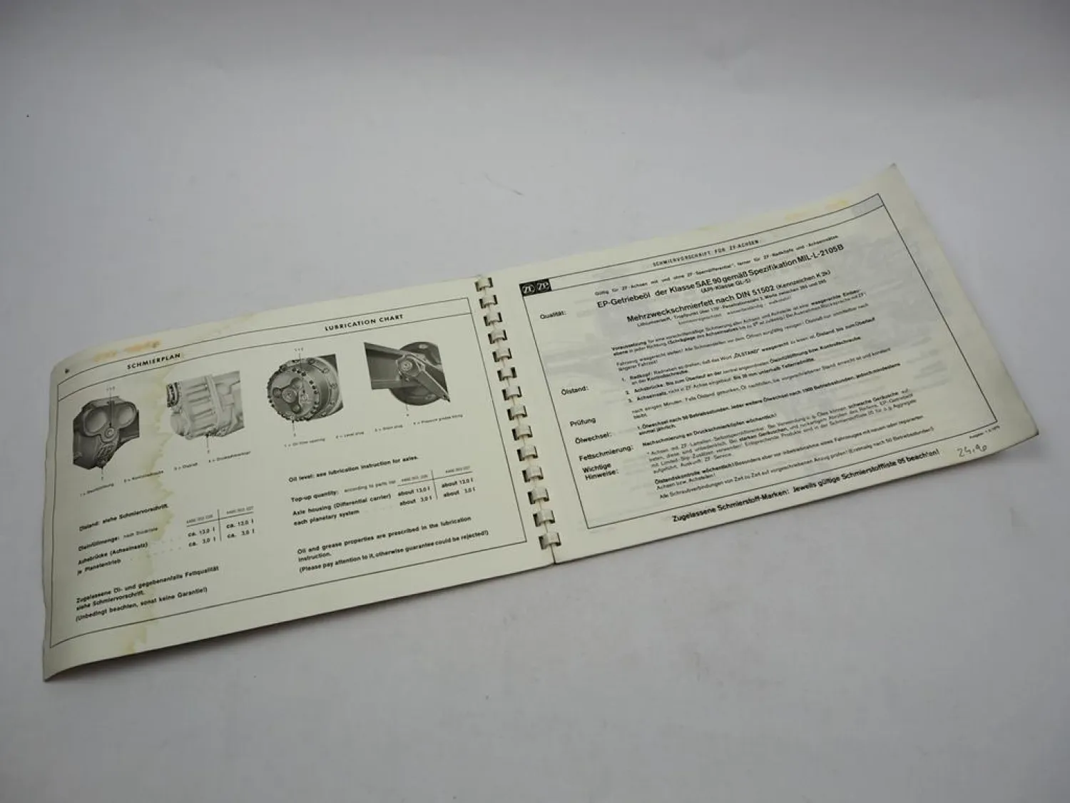 ZF AP-B 35/DK DK-7 Starrachse Ersatzteilliste Harnischfeger Parts List 03/1978