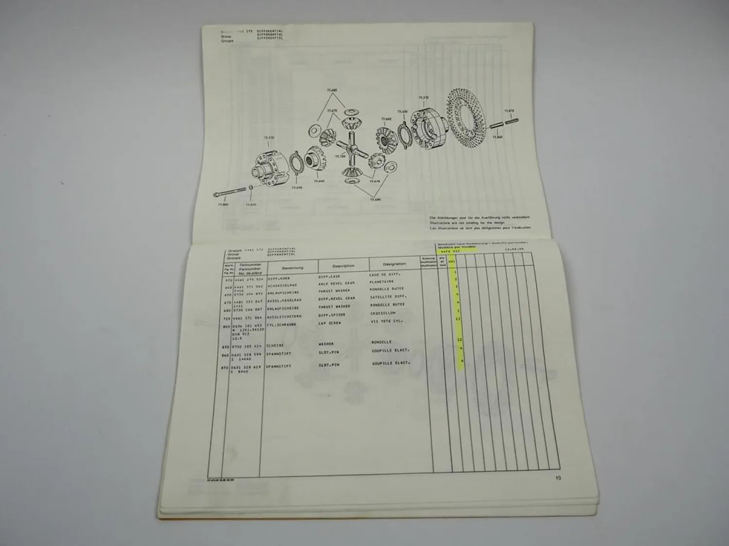 ZF AP-B 755 Planetenachse 1 AVG 100 Getriebe Ersatzteilliste Liebherr 02/1990