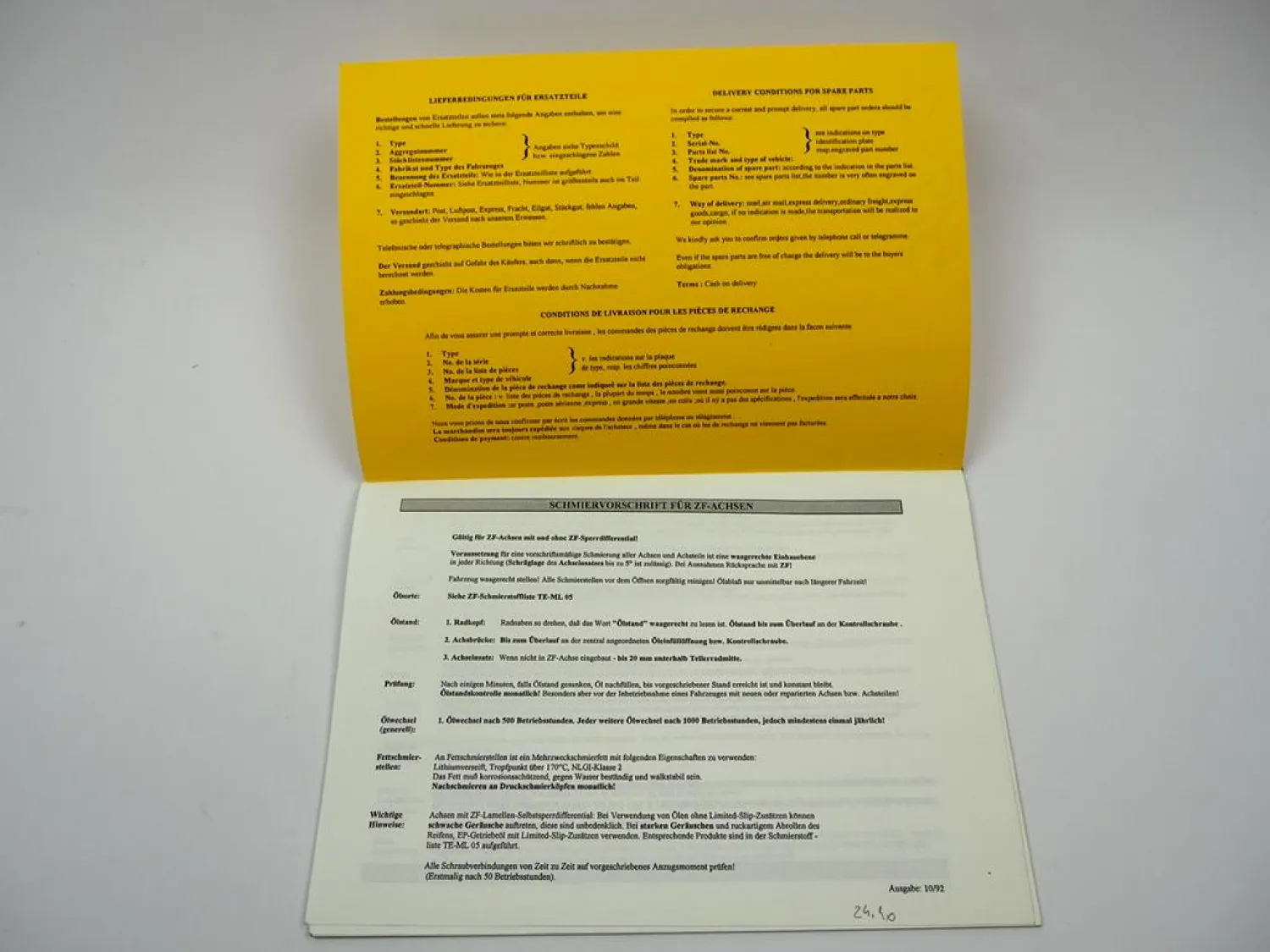 ZF AP-R 725 Planetenachse 1 AVG 95 Getriebe Ersatzteilliste Atlas Parts List 96