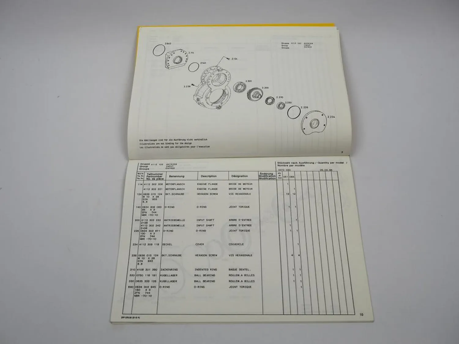 ZF AP-R 725 Planetenachse 1 AVG 95 Getriebe Ersatzteilliste Atlas Parts List 96