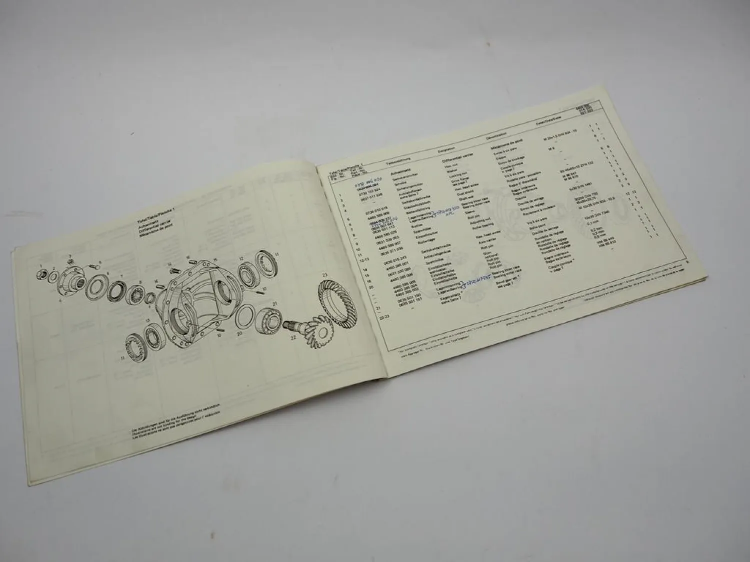 ZF APL-1251/A 2K Planetenlenkachse Ersatzteilliste Eicher Fendt IHC IHF 11/1978