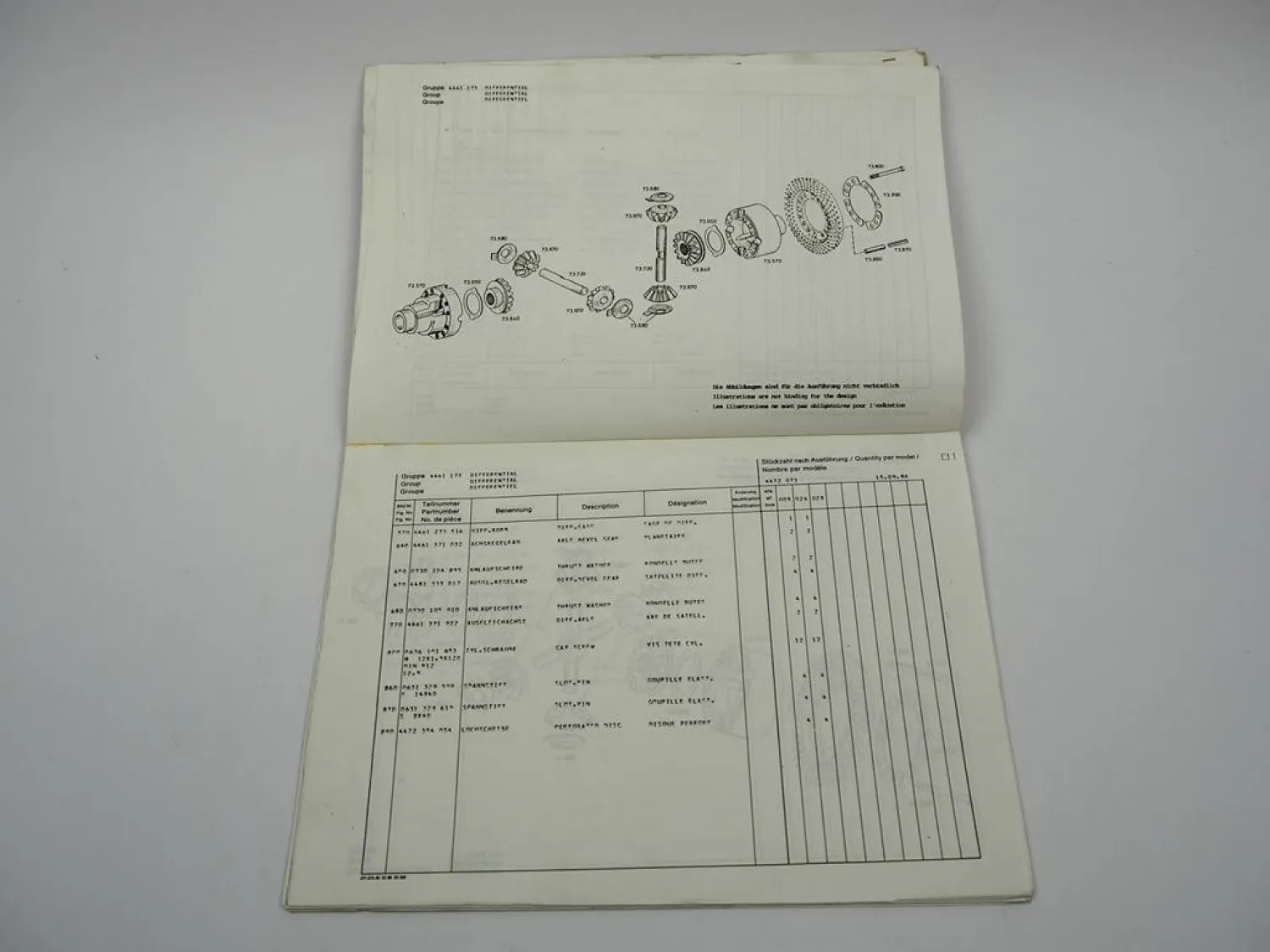 ZF APL-355/B Planetenlenkachse Ersatzteilliste Eder Caterpillar Zeppelin 1986