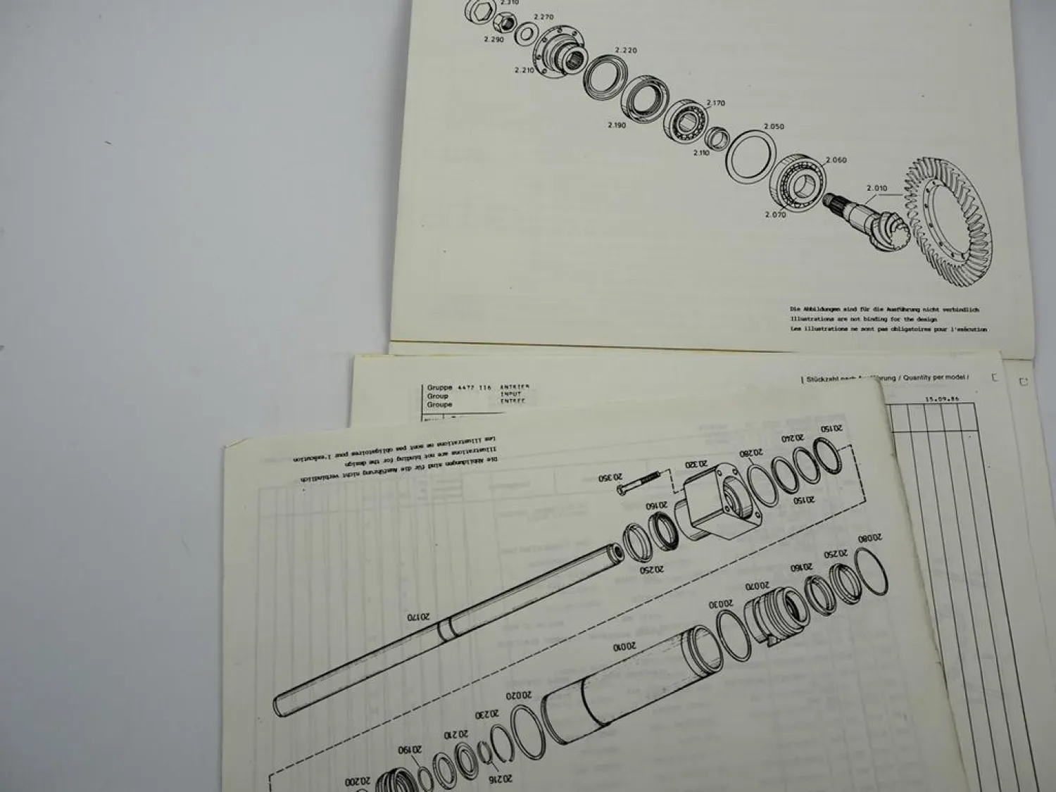 ZF APL-355/B Planetenlenkachse Ersatzteilliste Eder Caterpillar Zeppelin 1986