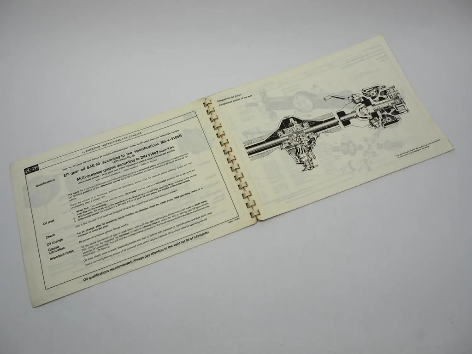 ZF APL-B 25/CK ANL-B 25 Lenkachse Ersatzteilliste Harnischfeger Parts List 1977