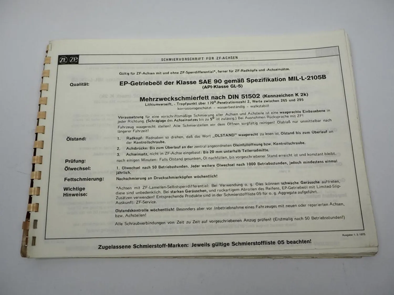 ZF APL-B 25/CK ANL-B 25 Lenkachse Ersatzteilliste Harnischfeger Parts List 1980
