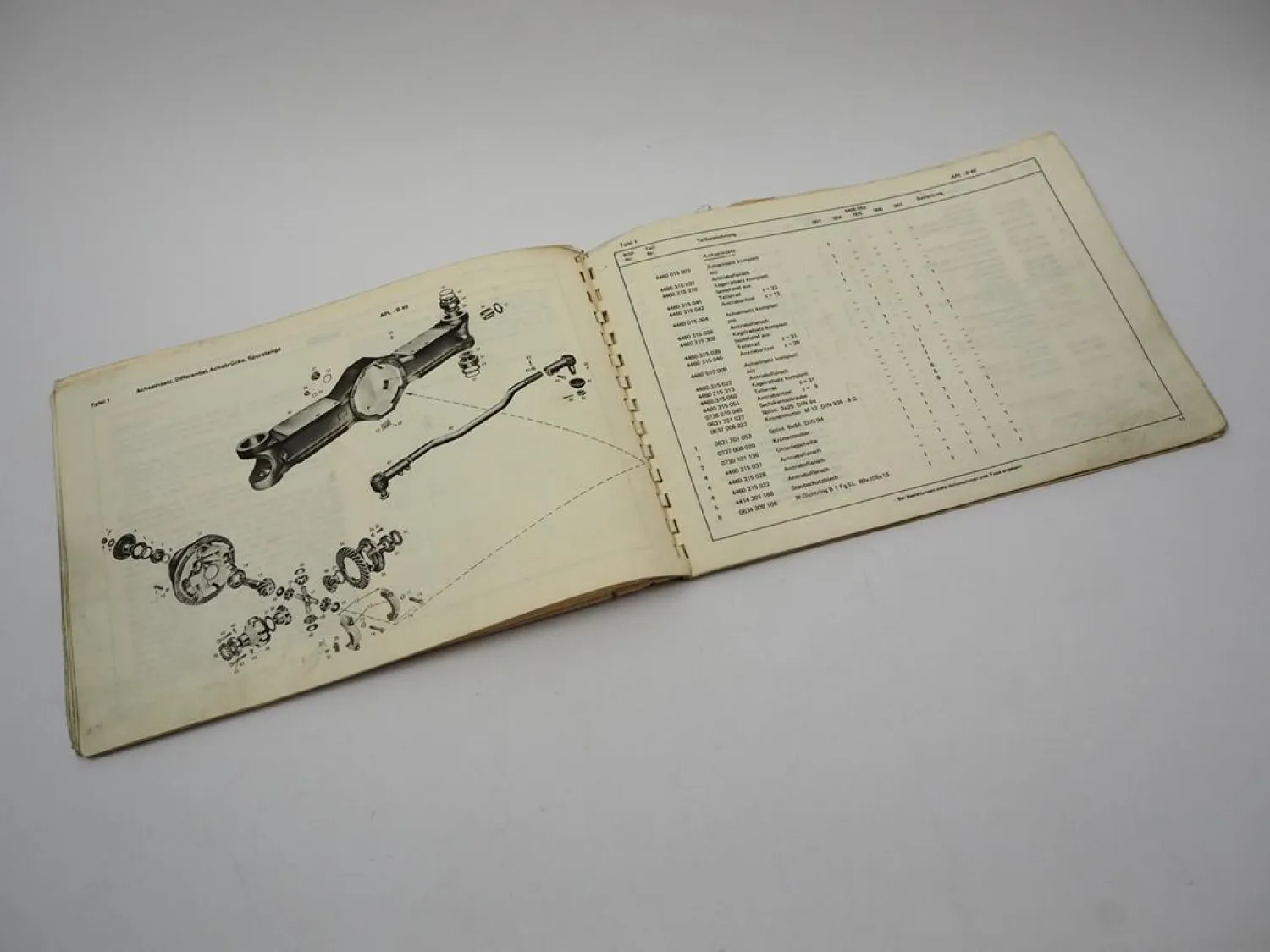 ZF APL-B 45/HK Planetenlenkachse Ersatzteilliste Demag Gottwald Gross 10/1970