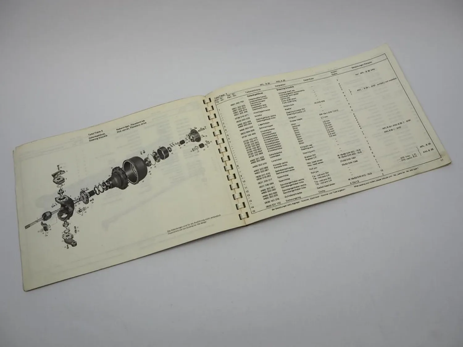 ZF APL-B35/DKST-2 ANL-B35 Lenkachse Ersatzteilliste Harnischfeger Parts List 78