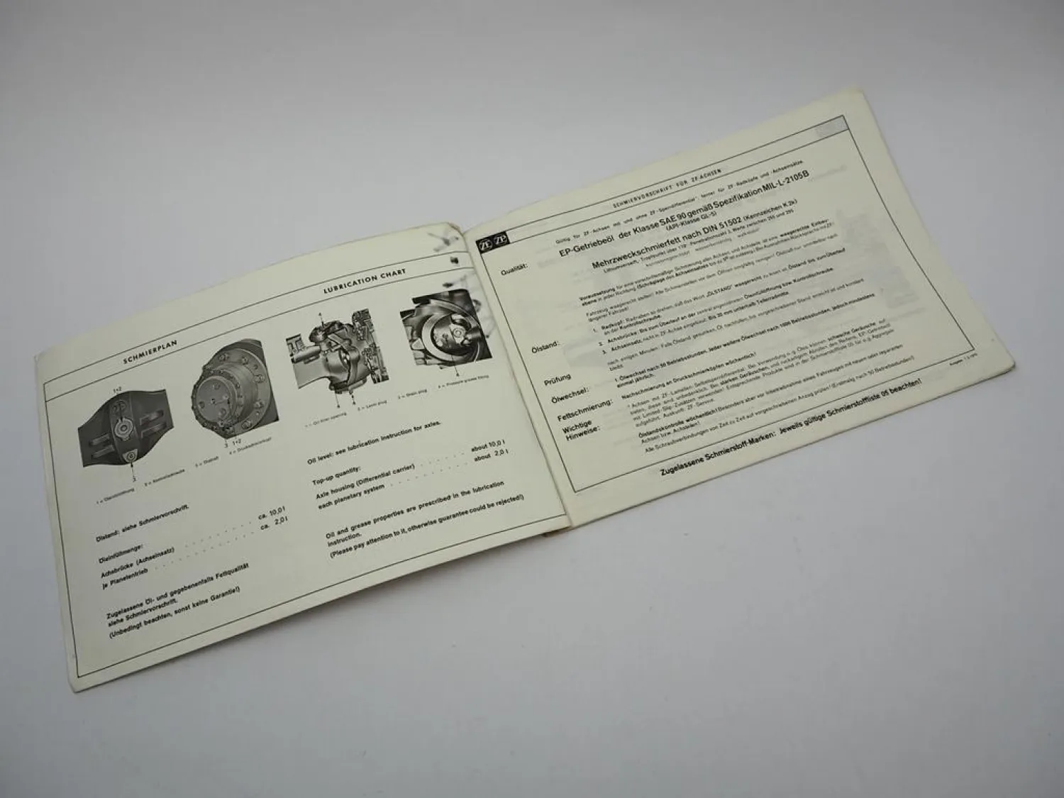 ZF APL-R 25/CK Planetenlenkachse Ersatzteilliste Harnischfeger Parts List 1978