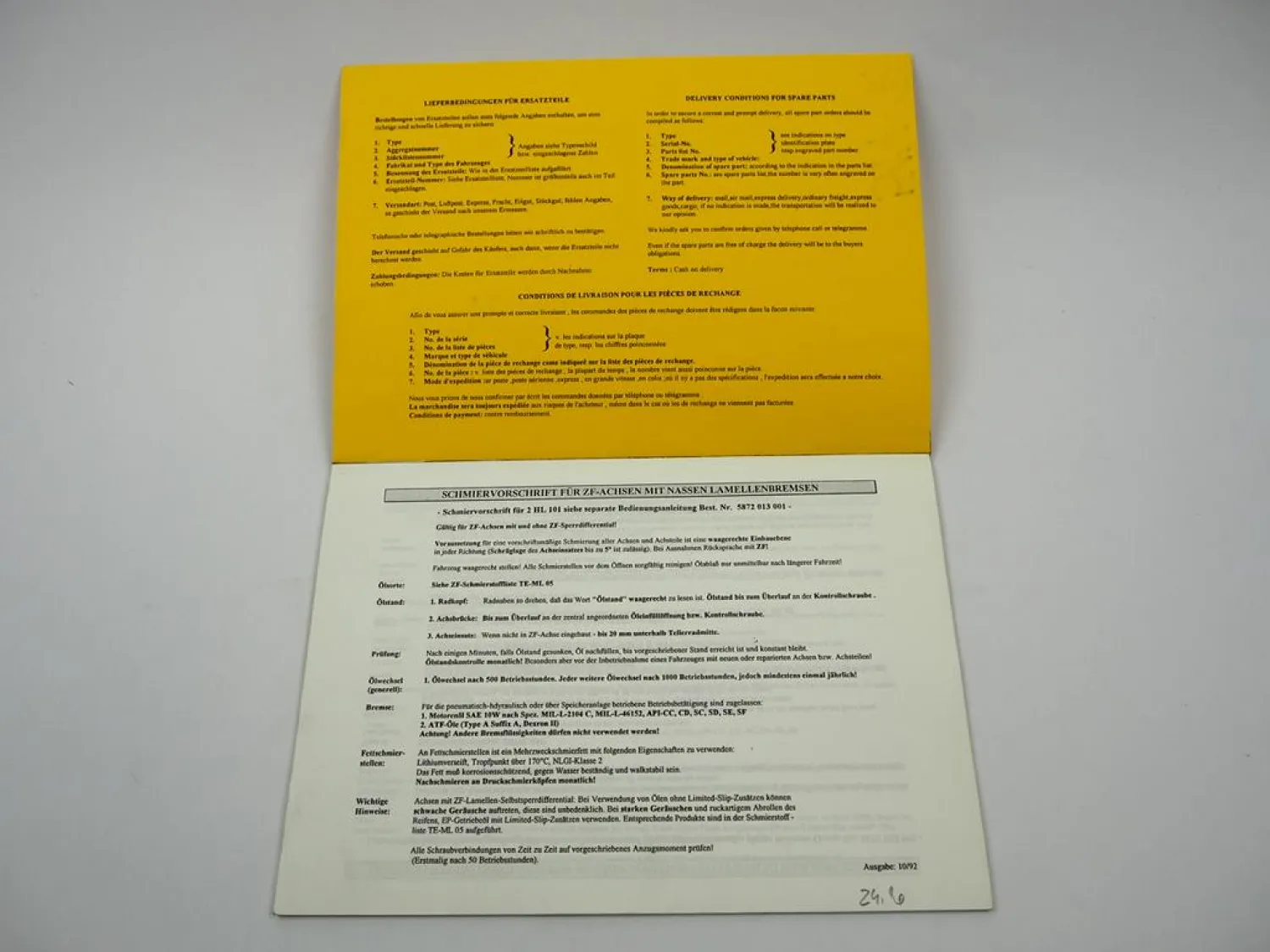 ZF APL-R 755 Planetenlenkachse 2HL101 Getriebe Ersatzteilliste Liebherr 6/97