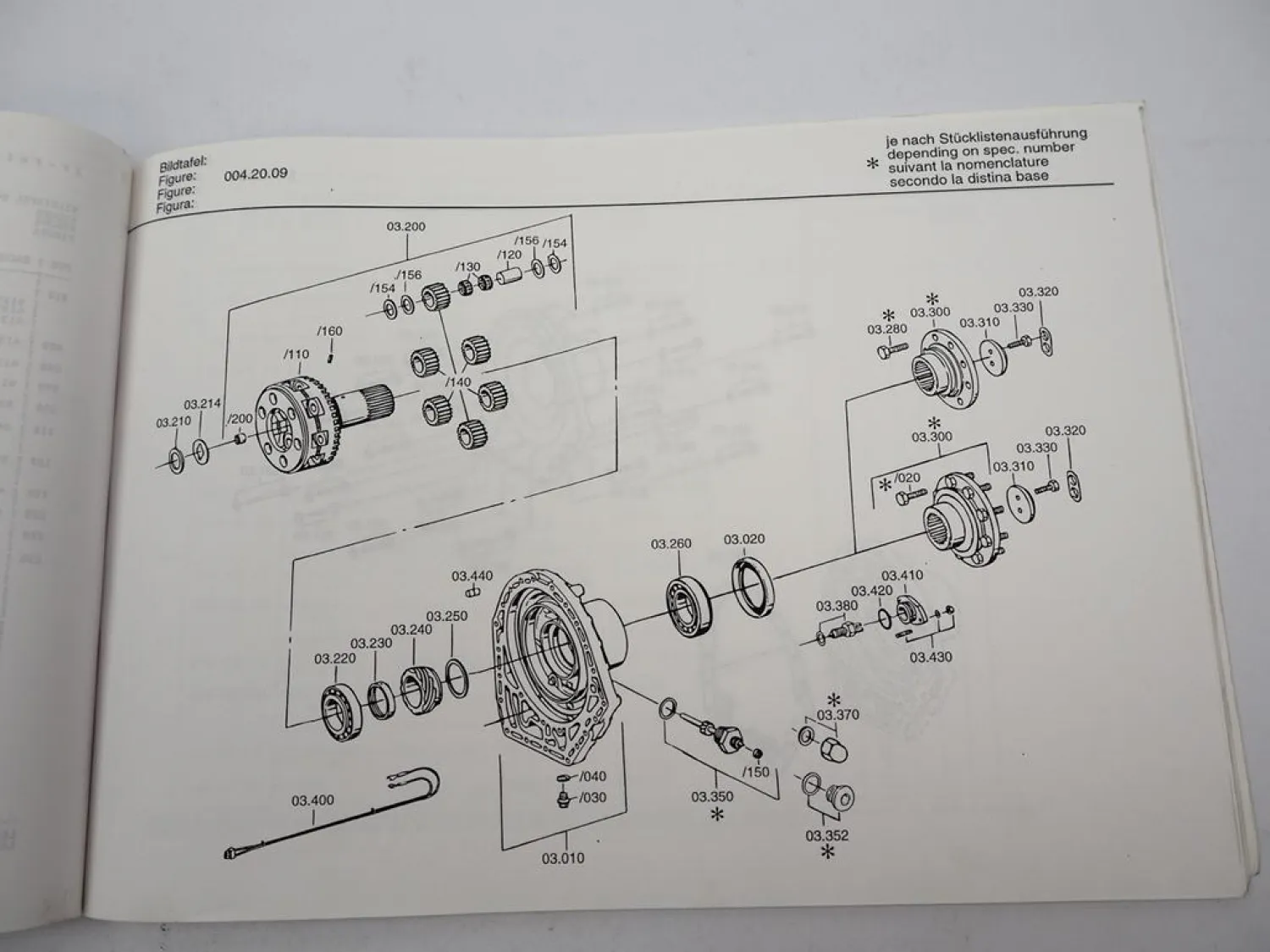 ZF Ecomat 5 HP 590 Getriebe Ersatzteilliste Mercedes-Benz O405GN Parts List 1996