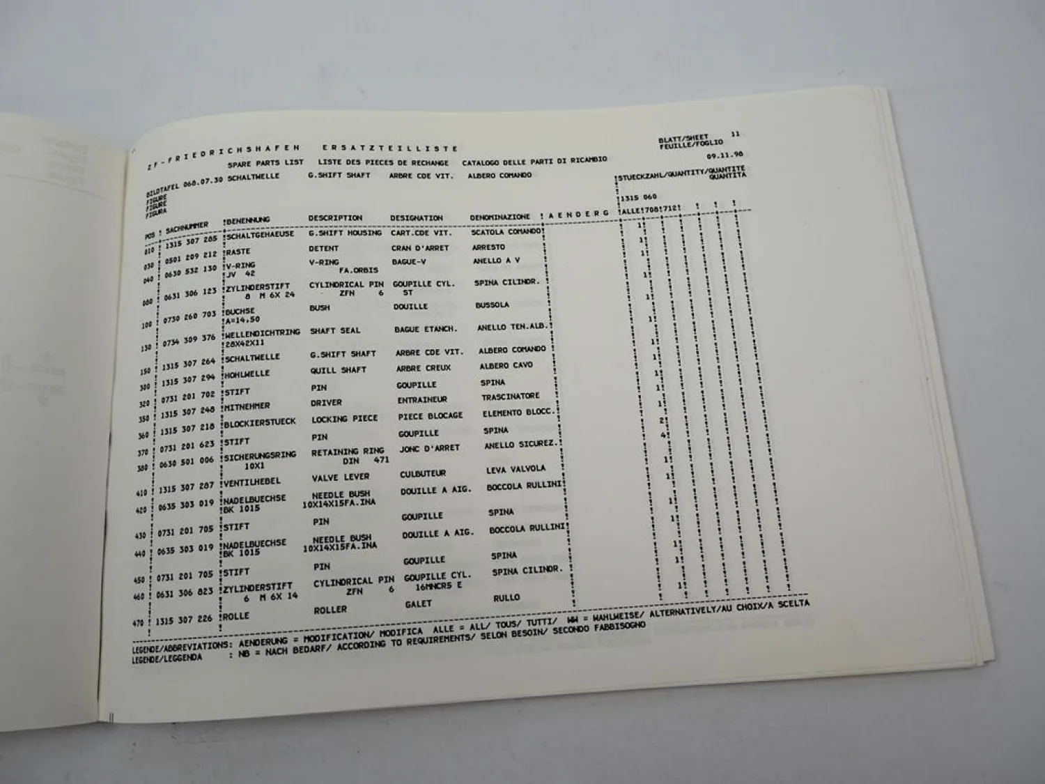 ZF Ecosplit 16 S 151 + NMV Getriebe Ersatzteilliste MAN LKW F2000 Parts List 98