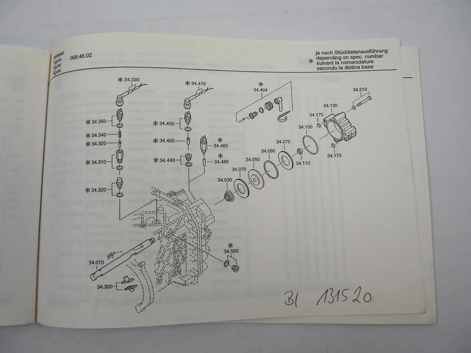 ZF Ecosplit 16 S 181 IT Getriebe Ersatzteilliste MAN LKW F2000 Parts List 08/98