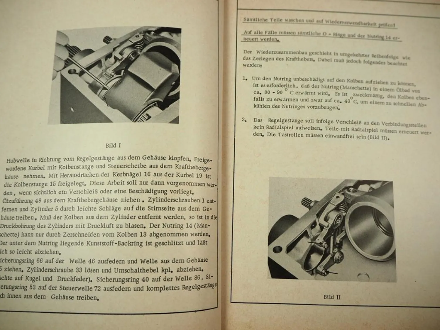 ZF KR-21 Regelkraftheber Bedienung Wartung Ersatzteilliste zB für Deutz Traktor