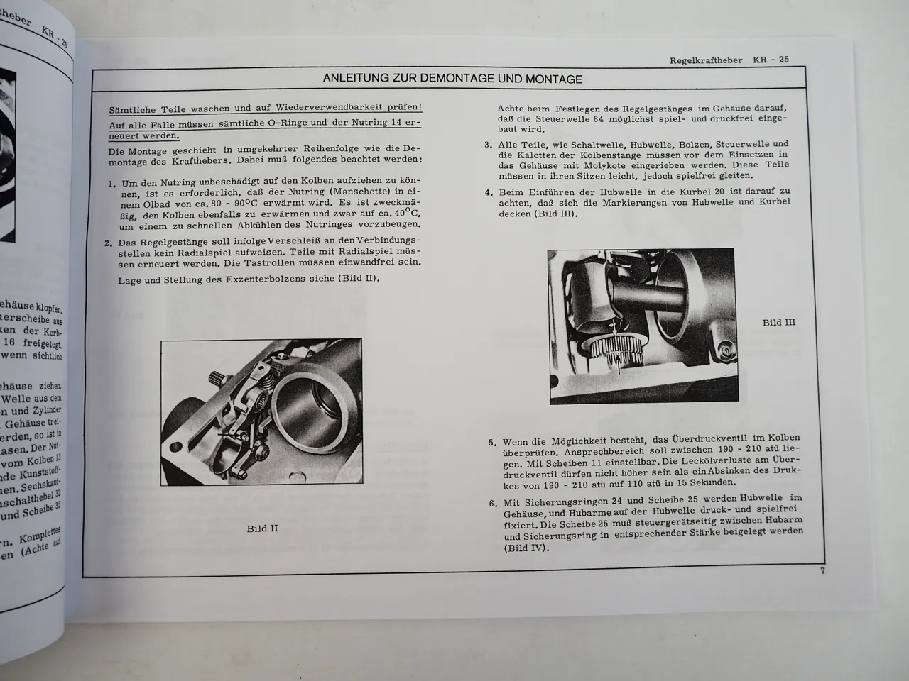 ZF KR 25 Bedienung Wartung Ersatzteilliste Regelkraftheber Ausf. Eicher Schlüter Fendt