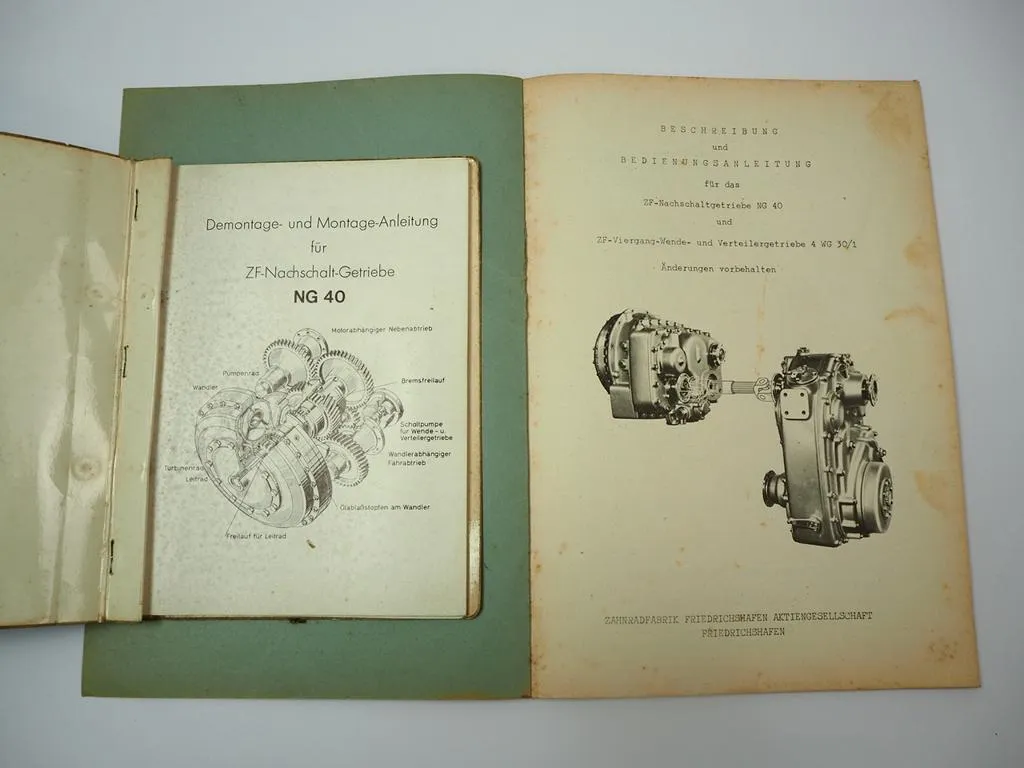 ZF NG40 Nachschaltgetriebe Betriebsanleitung Werkstatthandbuch