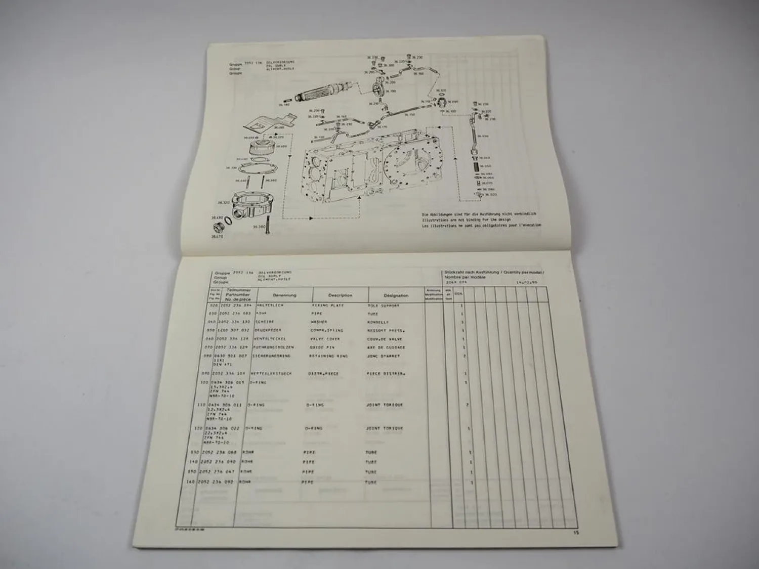 ZF T-3450 HD Schleppertriebwerk mit KR-25 Kraftheber Ersatzteilliste Case 1990