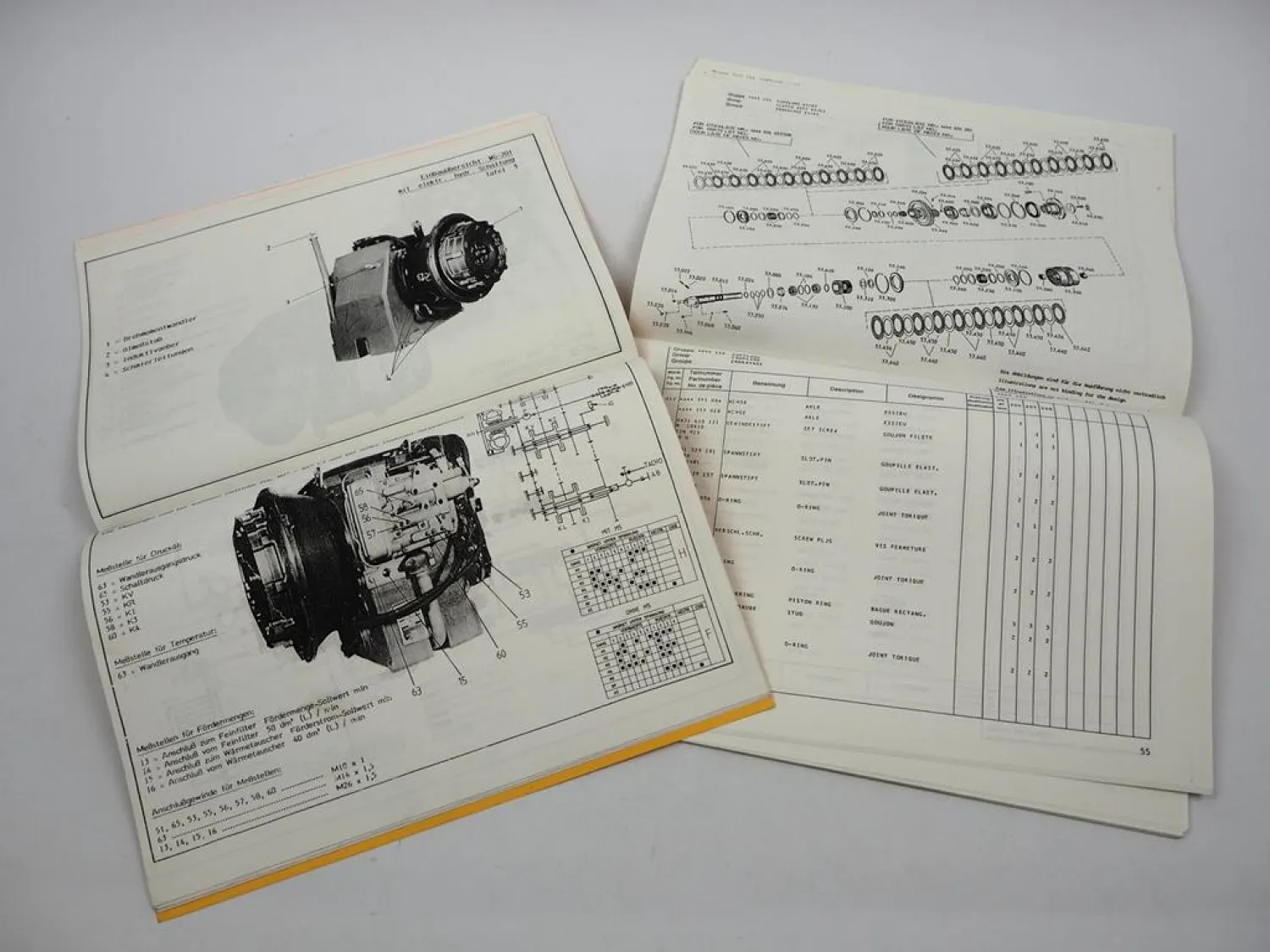 ZF Wendegetriebe 6 WG - 201 Bedienungsanleitung Ersatzteilliste Liebherr 90/94