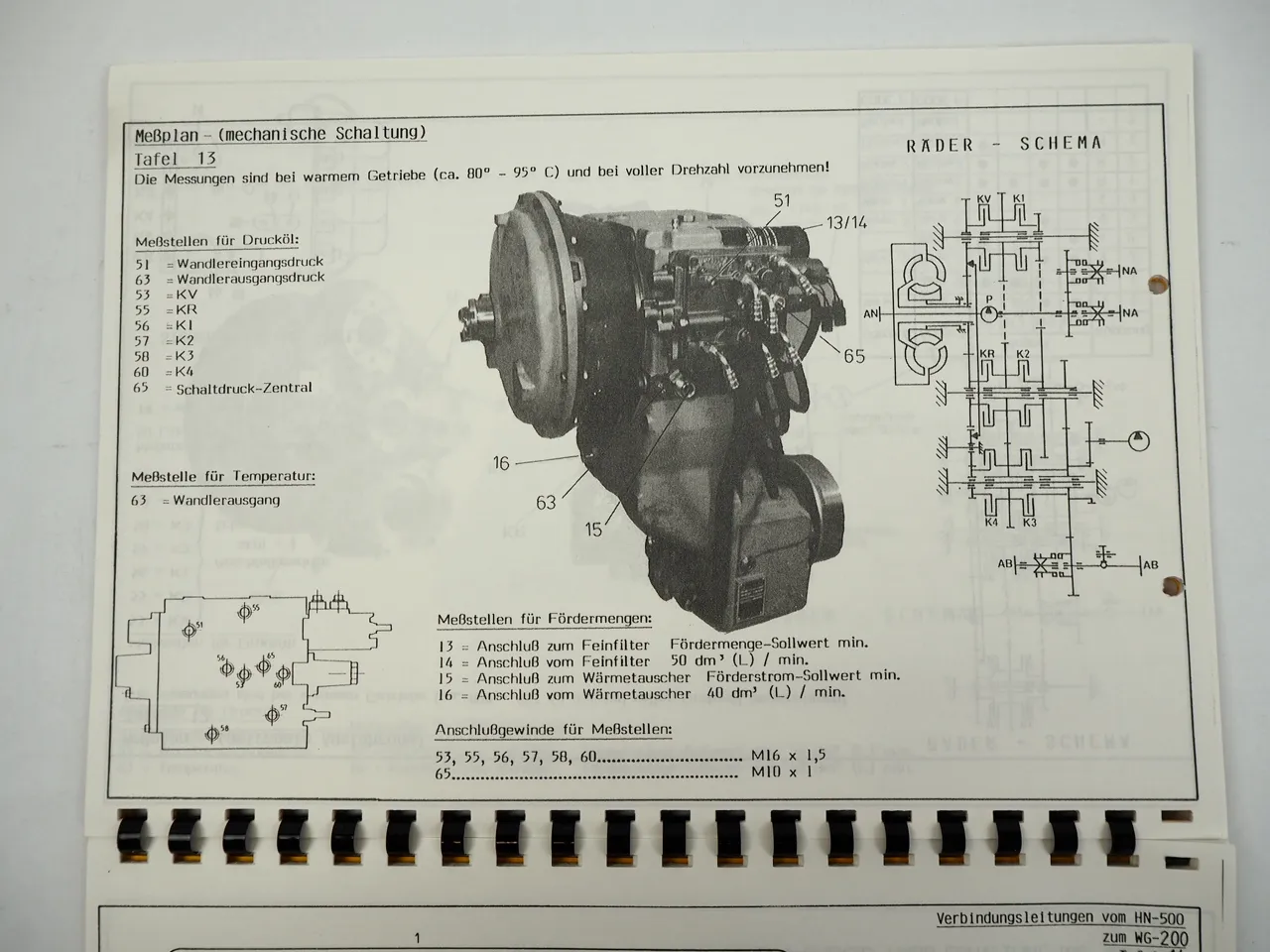 ZF WG-200 HN-500 Hydromedia Wendegetriebe Bedienungsanleitung 1993