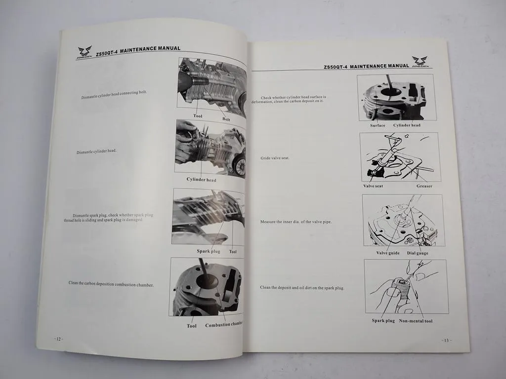 Zongshen ZS50QT-4 Motorroller Werkstatthandbuch Maintenance Manual
