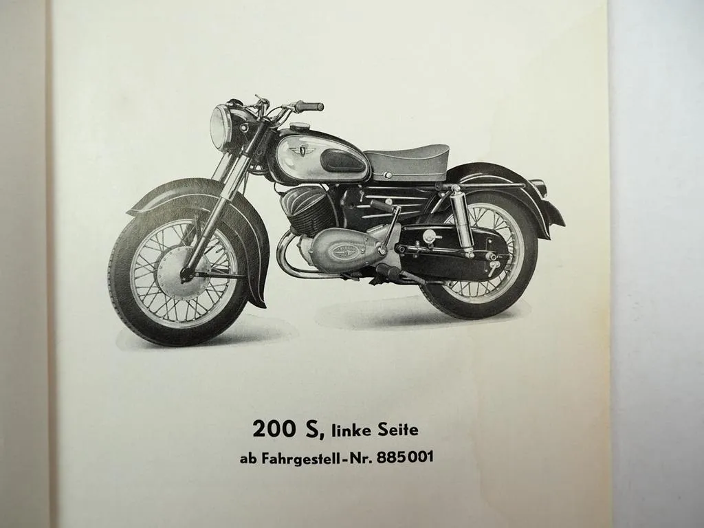 Zündapp 200 S Motorrad Ersatzteilliste Ersatzteilkatalog 1955