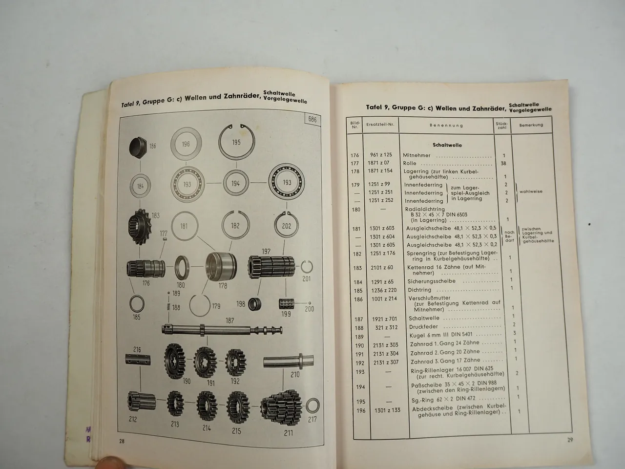 Zündapp R153 Bella Motorroller mit Anlasser Ersatzteilliste Ersatzteilkatalog 1956
