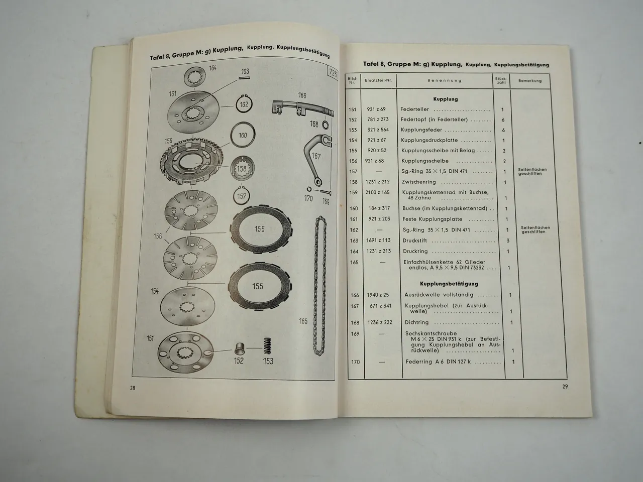 Zündapp R154 Bella Motorroller Ersatzteilliste Ersatzteilkatalog 1957
