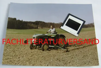 1 Foto + Diapositiv MAN Dieselschlepper mirt Hassia Sämaschiene 1960 Original