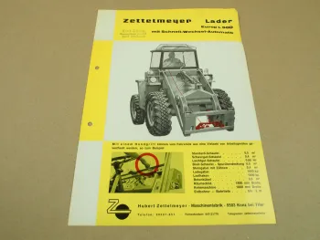 1 Prospekt Zettelmeyer Europ L500 Radlader mit Schnell Wechsel Automatik 1966