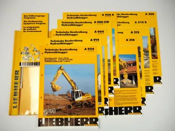 10 Prospekte Liebherr A 308 - 924 Hydraulikbagger 1998/99