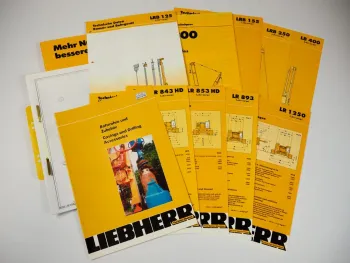 10 Prospekte Liebherr LR Modelle Raupenkran LRB Anbaugeräte 1996/2004