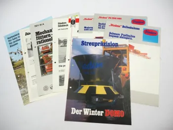 10x Original Prospekt Diadem Landtechnik 1970/80er J. Düngerstreuer Ballenbahn