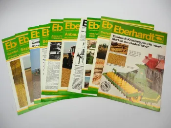 10x Original Prospekt Eberhardt Pflugfabrik Landtechnik Egge Pflug Walzen 1980er