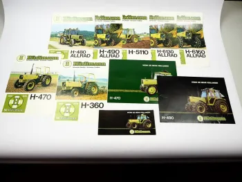 10x Original Prospekt & Flyer Hürlimann H-360 470 480 490 5110 6130 6160 Traktor 1980