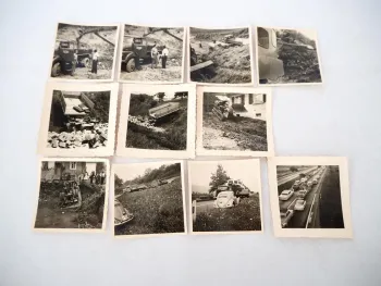 11 Fotos KFZ LKW Raupe Unfall Auto Firma Schleith in Waldshut 1950er Jahre